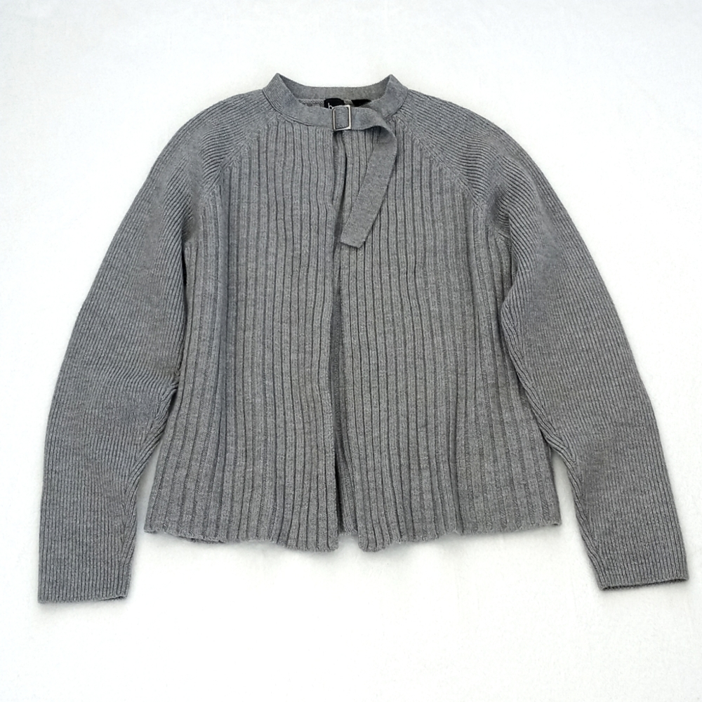 *Relisted* Be Women's Merino Wool Grey Open Cardigan Sweater Patch Elbow M - Picture 11 of 11